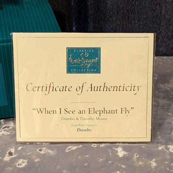 WDCC Dumbo & Timothy Mouse "When I See an Elephant Fly" Figurine Ornament BoxCOA - Picture 3 of 11